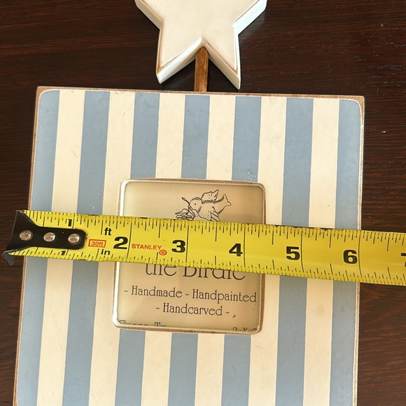 Pottery barn nursery picture frame light blue /off white made of wood - Picture 3 of 4